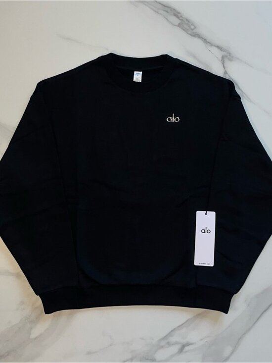 ALO Yoga Tops - Alo Yoga Accolade Crew Neck Pullover Sweatshirt Black